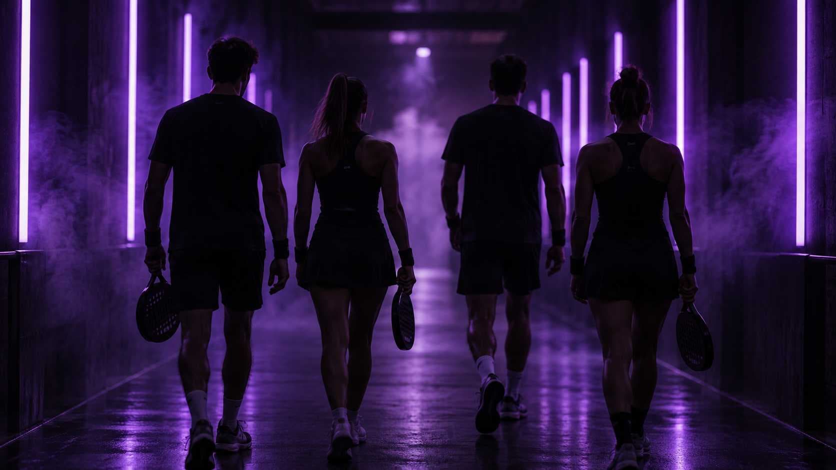 Padel players sharing the court